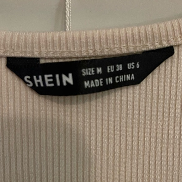 Cream colored tank/crop top. Shein size M. Worn 1-2 times - Picture 2 of 3